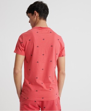 Superdry Organic Cotton All Over Print Férfi Pólók Rózsaszín | YPAQW2083